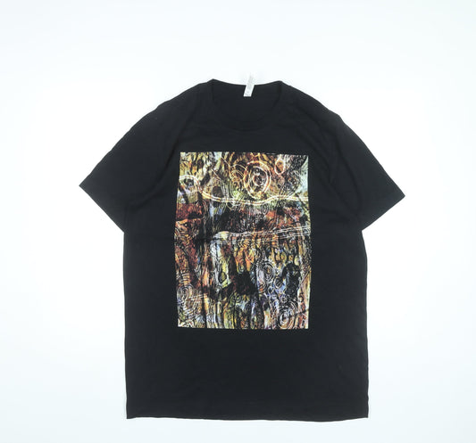 Bella Canvas Womens Black Art Print Graphic Cotton T-Shirt L