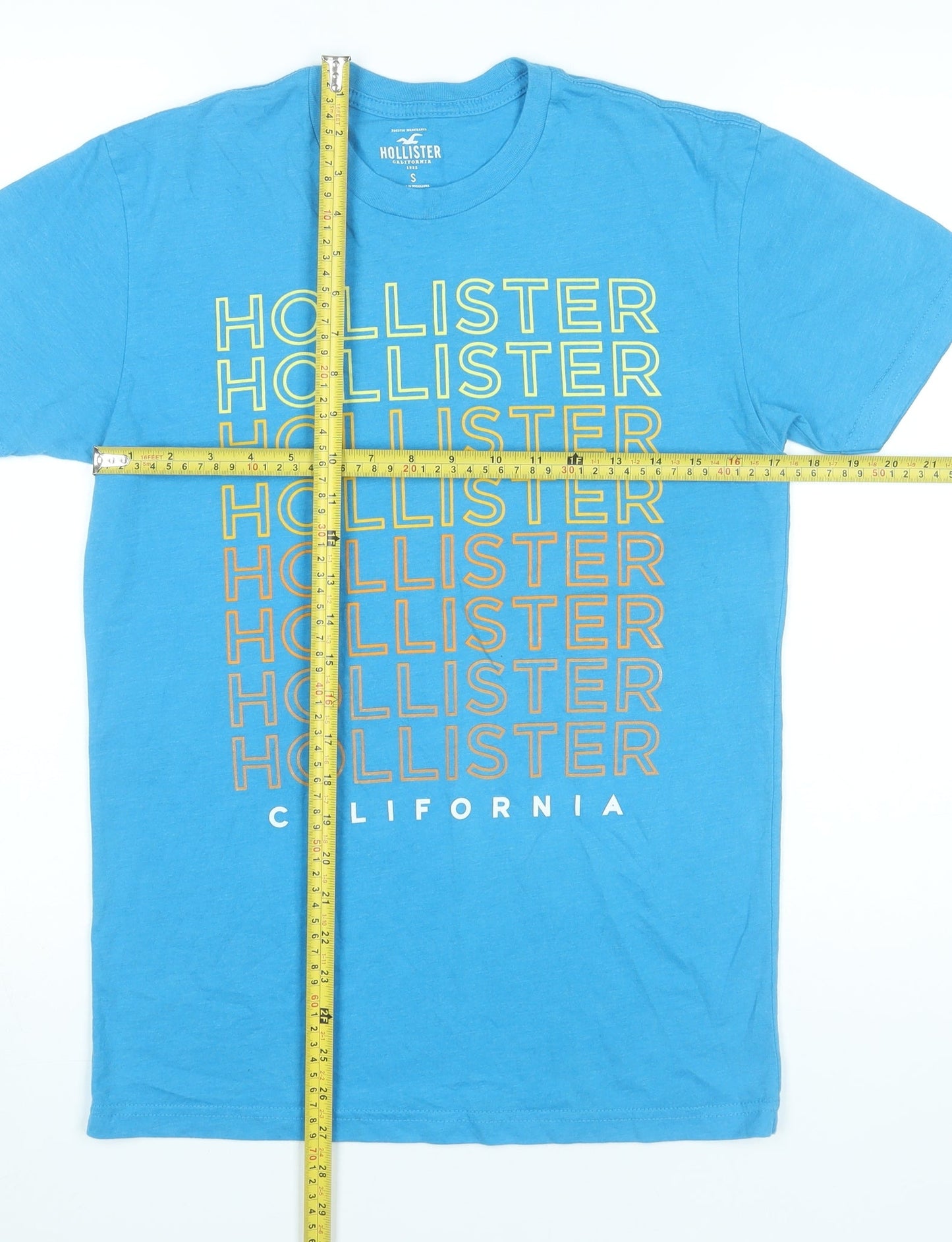 Hollister Men’s Blue Graphic Logo T-Shirt Small Regular Fit