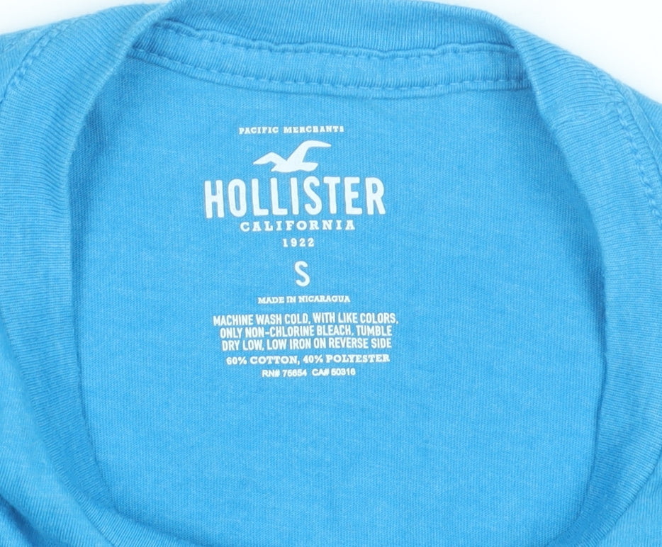 Hollister Men’s Blue Graphic Logo T-Shirt Small Regular Fit