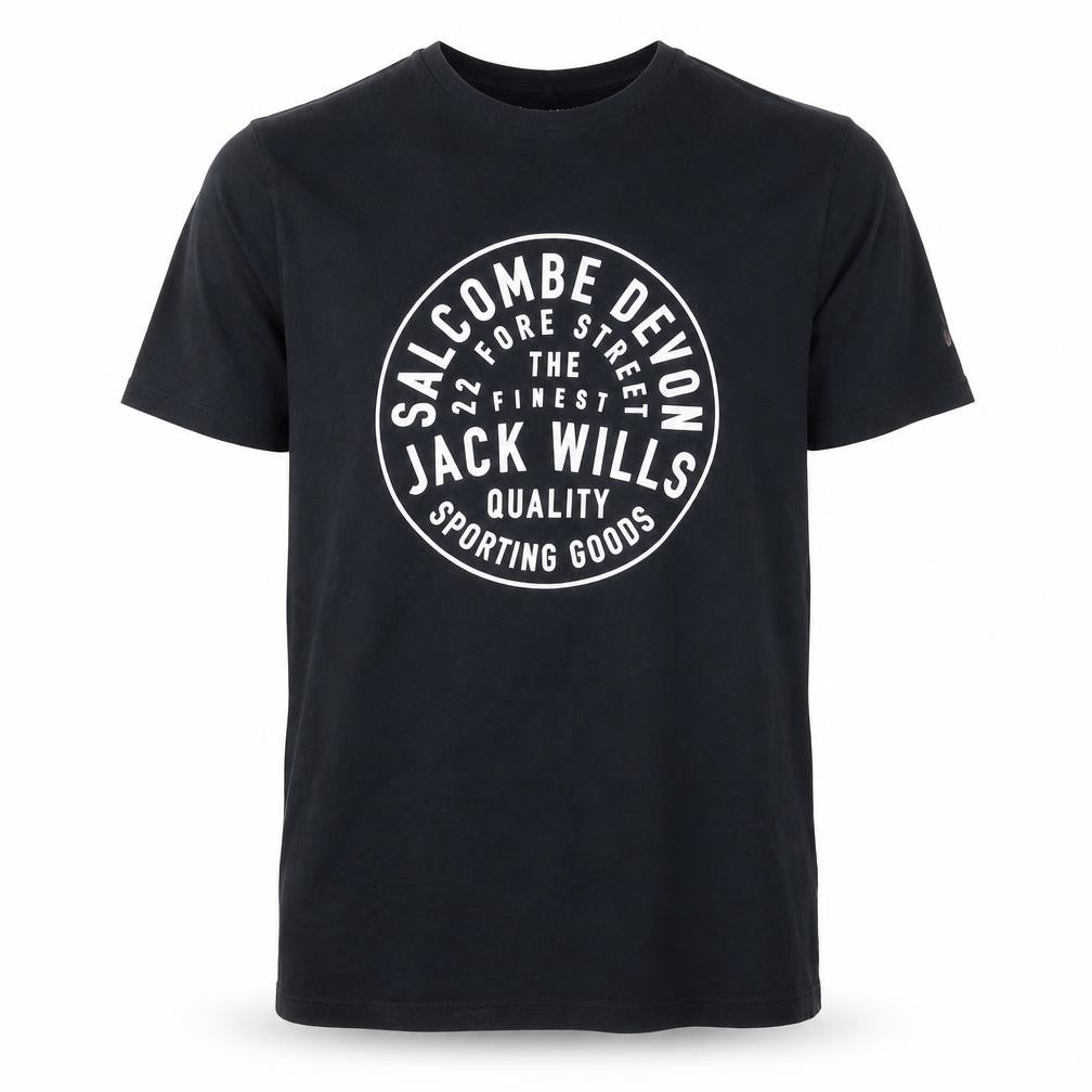 Jack Wills Mens XS Black Graphic Print T-Shirt Classic Fit
