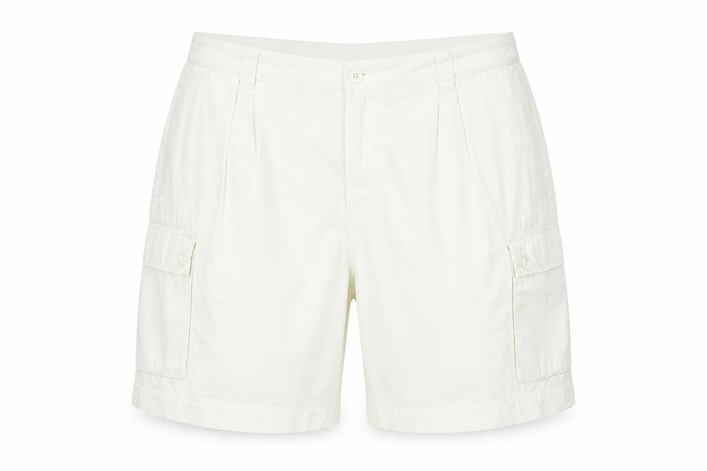 Marks & Spencer Womens Ivory Cargo Shorts Size 22 Cotton Summer