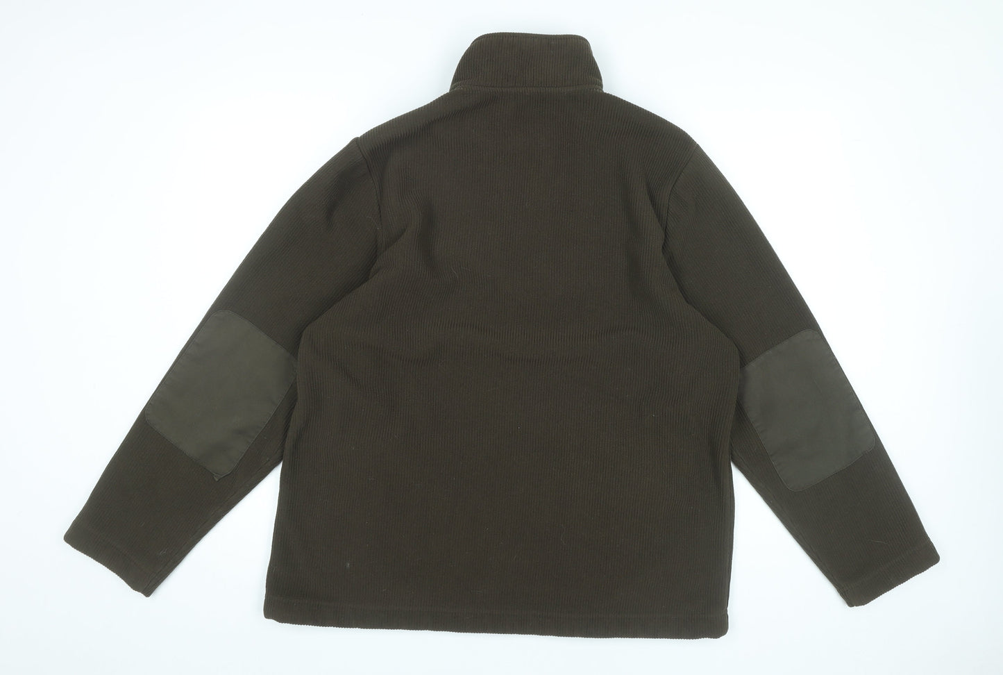 TCM Mens Brown Fleece 1/4 Zip Pullover Sweatshirt Size L