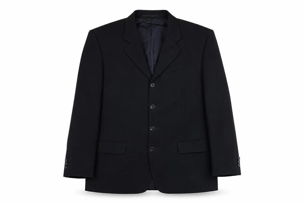 Tom English Mens Black Wool Blazer Jacket 40R Classic Formal