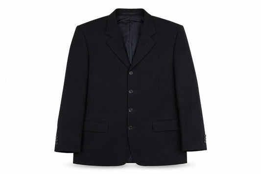 Tom English Mens Black Wool Blazer Jacket 40R Classic Formal