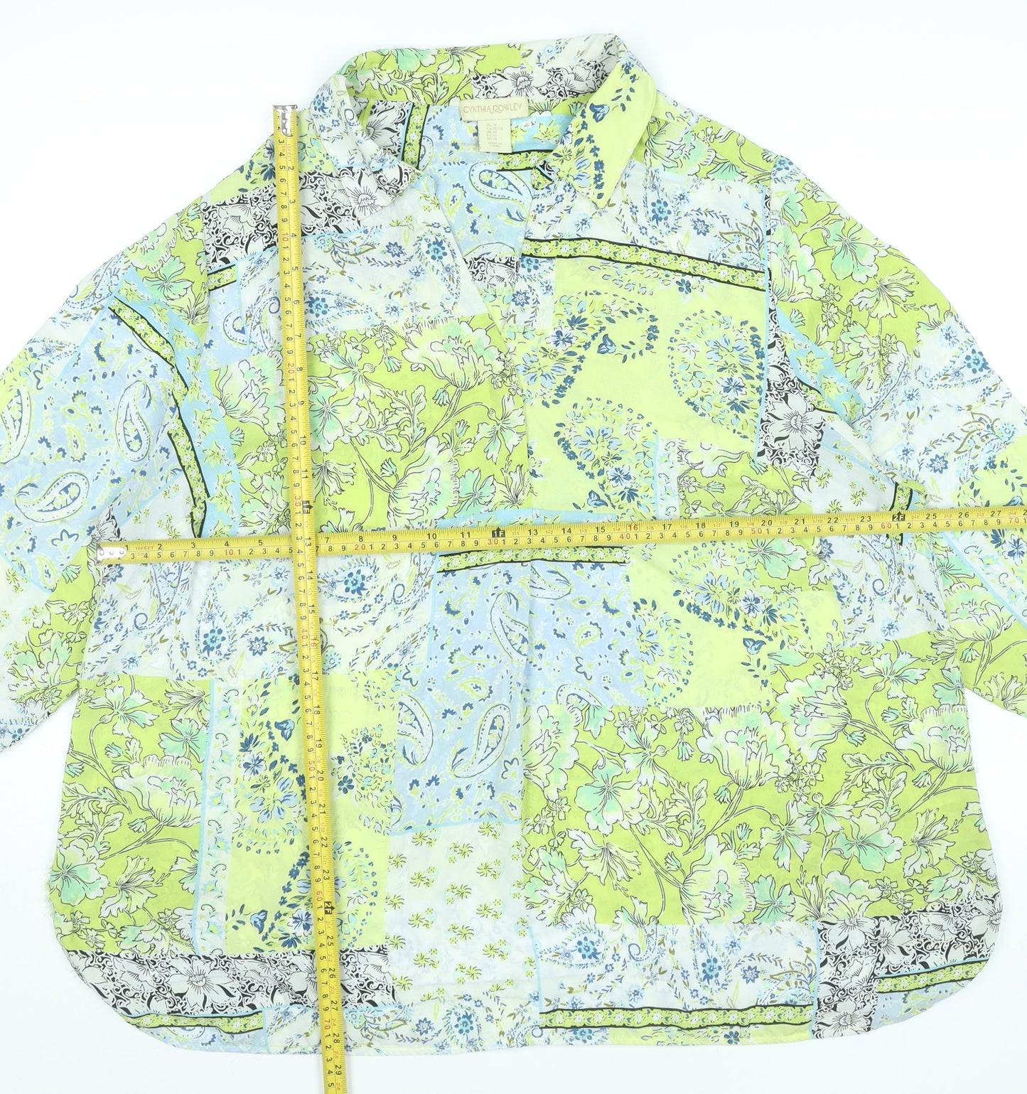 Cynthia Rowley Womens Plus 2XL Floral Paisley Tunic Blouse Multicoloured