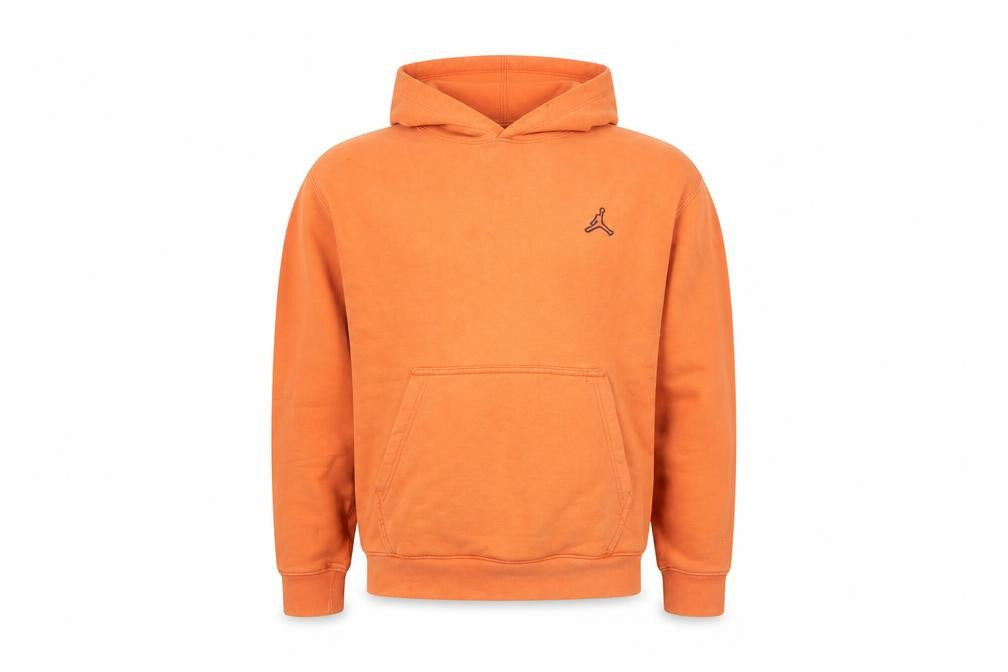 Jordan Men's Orange Pullover Hoodie Size S Fleece Logo Sportswear