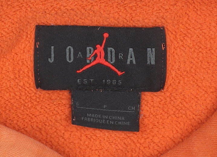 Jordan Men's Orange Pullover Hoodie Size S Fleece Logo Sportswear