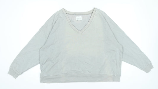 American Eagle Women’s Grey V-Neck Pullover Sweatshirt XXS