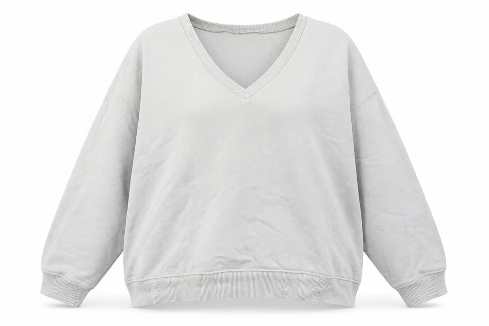 American Eagle Women’s Grey V-Neck Pullover Sweatshirt XXS
