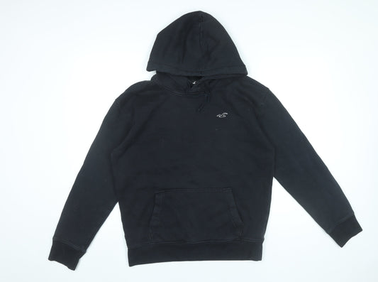 Hollister Men’s Black Pullover Hoodie Size S Regular Fit Logo