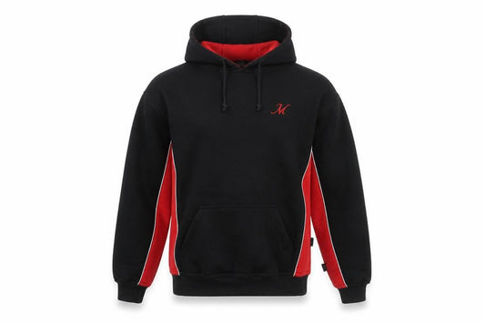 Falcon Men's Black Red Pullover Hoodie M Logo Fleece Sweatshirt