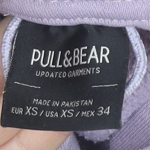 Pull&Bear Men’s Purple XS Pullover Hoodie with Pocket
