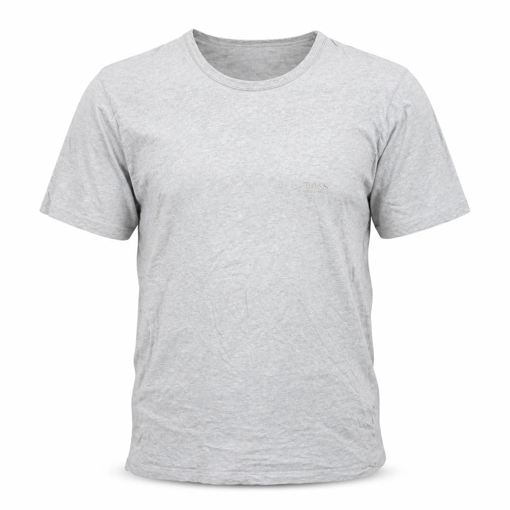 BOSS Men's Grey Cotton Crew Neck Short Sleeve T-Shirt Size L