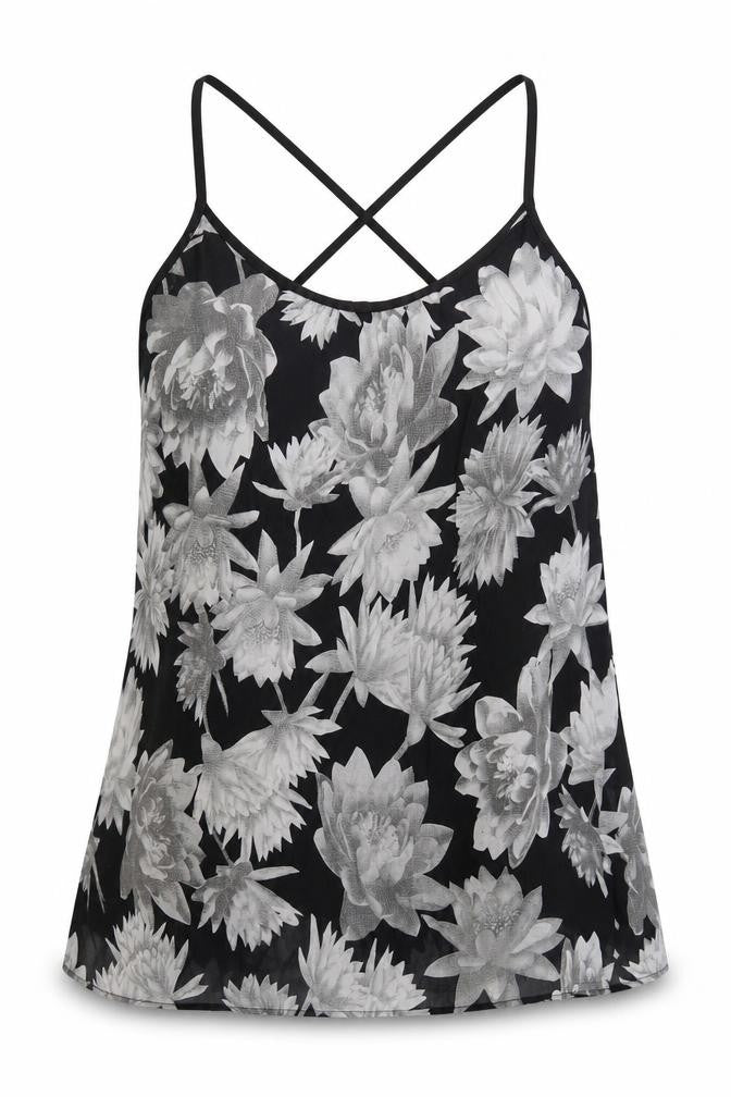 French Connection Women’s Black Floral Camisole Tank Top Size M