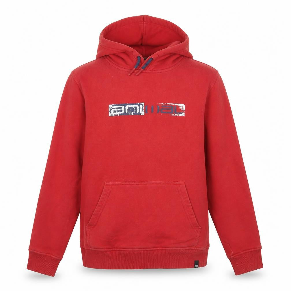 Animal Boys Red Pullover Hoodie 11-12 Years Cotton Blend Logo