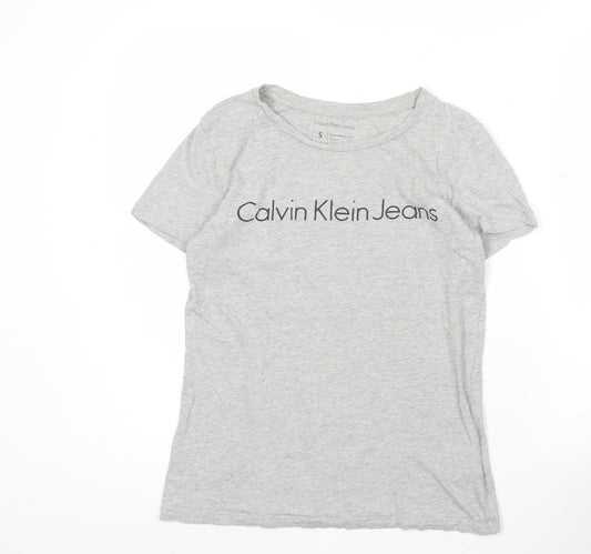 Calvin Klein Jeans Women’s Grey Cotton T-Shirt Size S Casual