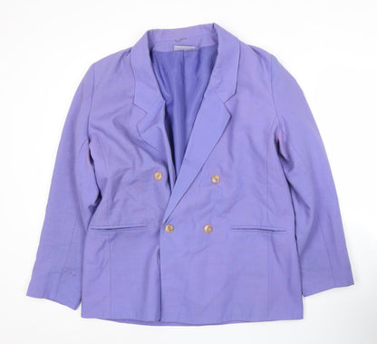 Features Women Purple Size 16 Double-Breasted Blazer Jacket