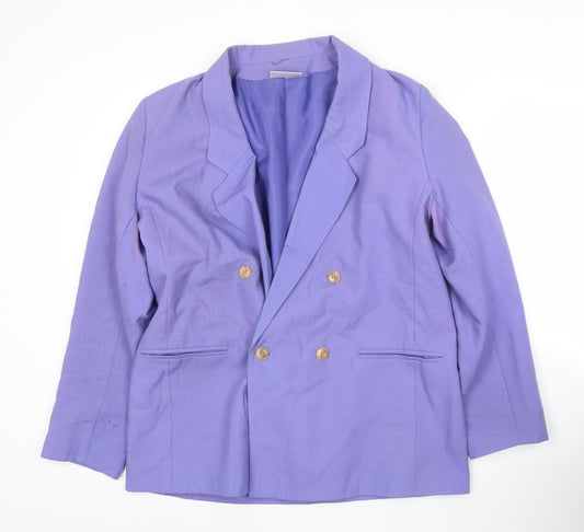 Features Women Purple Size 16 Double-Breasted Blazer Jacket