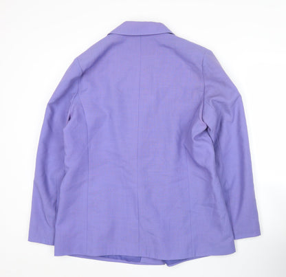 Features Women Purple Size 16 Double-Breasted Blazer Jacket