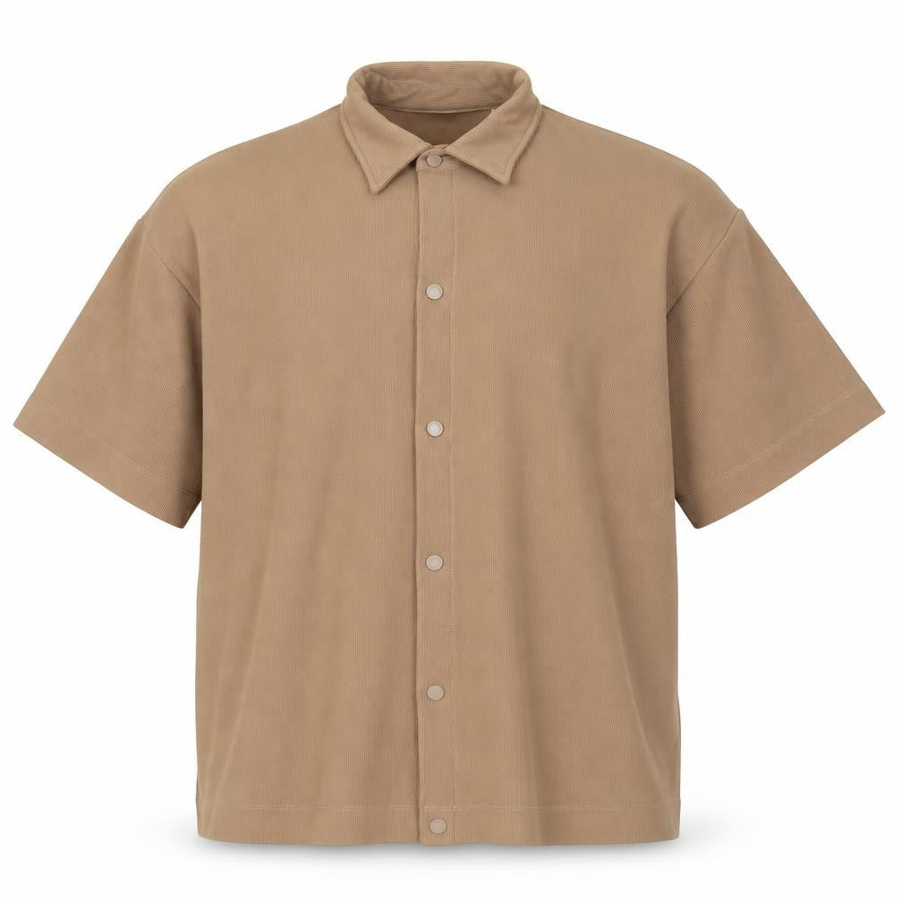 Collusion Men’s Brown Short Sleeve Button-Up Shirt Size S