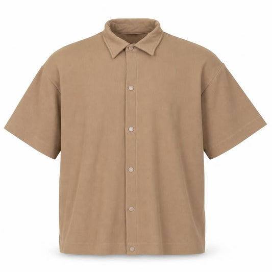 Collusion Men’s Brown Short Sleeve Button-Up Shirt Size S