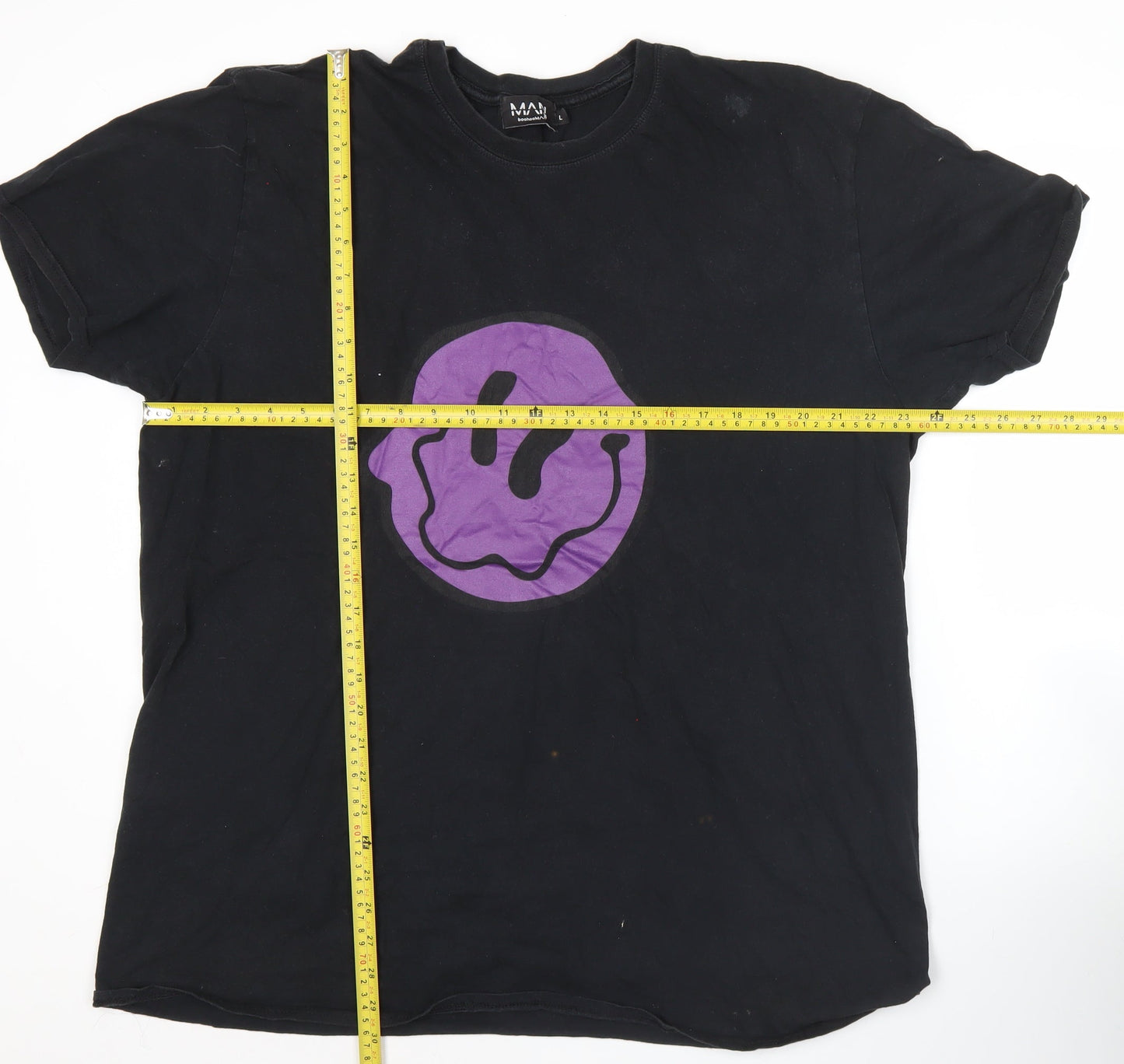 boohooMAN Men's Black L Graphic Print Music T-Shirt