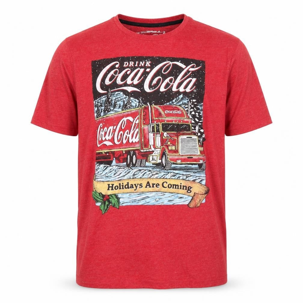 Coca-Cola Men's Red Christmas Holiday Graphic T-Shirt XL