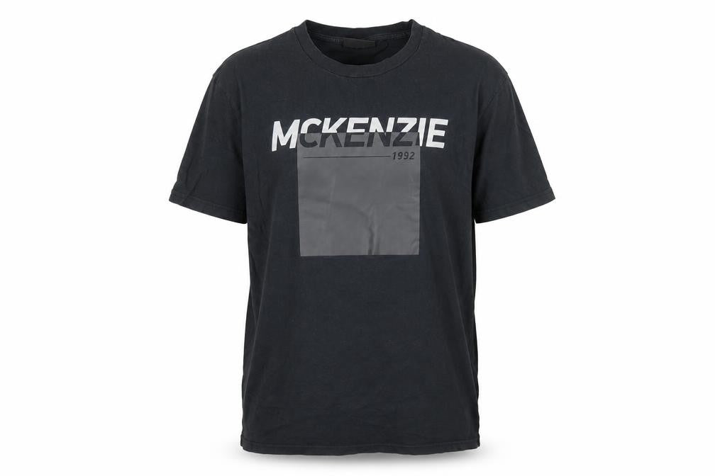McKenzie Men's Black Graphic Logo T-Shirt Size L Regular Fit