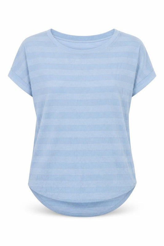 Next Womens Blue Striped Short Sleeve Crew Neck T-Shirt Size 8