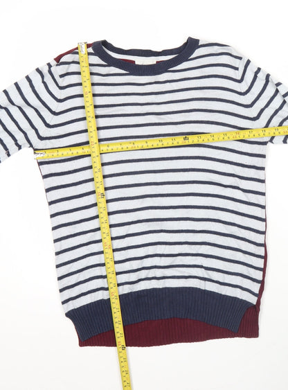 Back view of Linea Weekend women’s multicoloured striped jumper, size M
