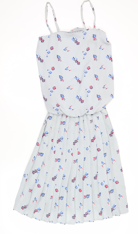 Mark Angelo Womens Grey Floral Fit & Flare Dress Size 10