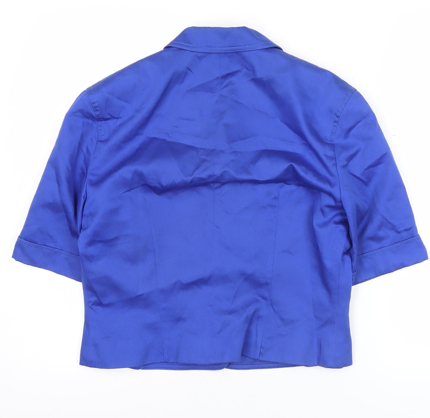 Planet Women Blue Size 10 Cropped Cotton Blazer Jacket