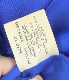 Planet Women Blue Size 10 Cropped Cotton Blazer Jacket