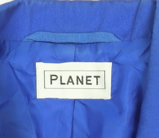 Planet Women Blue Size 10 Cropped Cotton Blazer Jacket