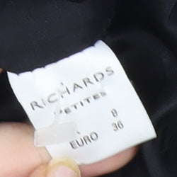 Richards Womens Black Petites Size 8 Checked Three-Button Suit Jacket