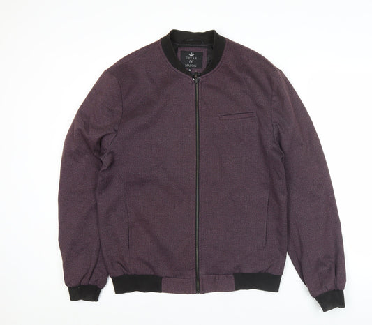 Swear & Mason Men's Purple Bomber Jacket Size M Full Zip Casual
