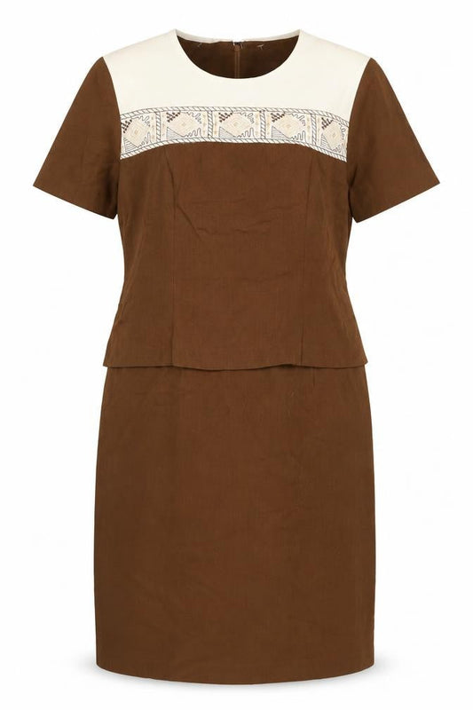 Melissa Collection Petites Brown Sheath Knee Length Dress Size 12