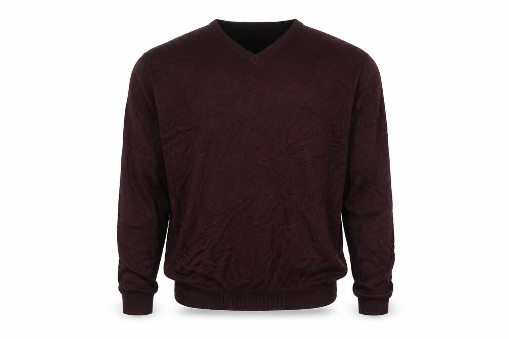 James Pringle Men's Brown M V-Neck Acrylic Pullover Jumper