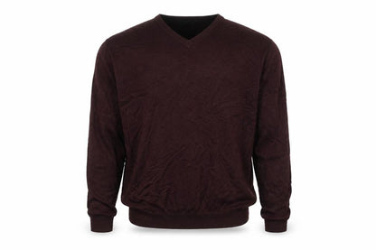 James Pringle Men's Brown M V-Neck Acrylic Pullover Jumper