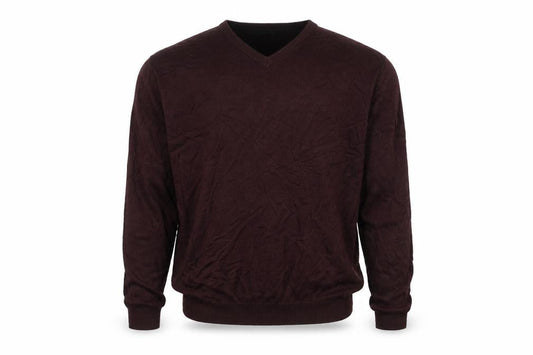James Pringle Men's Brown M V-Neck Acrylic Pullover Jumper