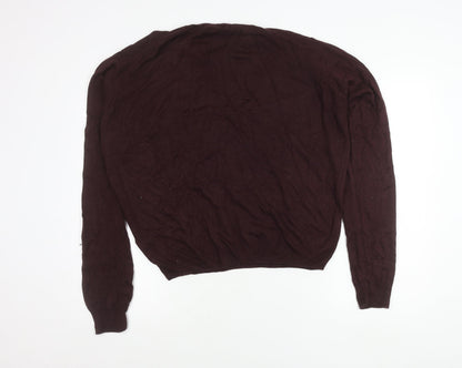 James Pringle Men's Brown M V-Neck Acrylic Pullover Jumper