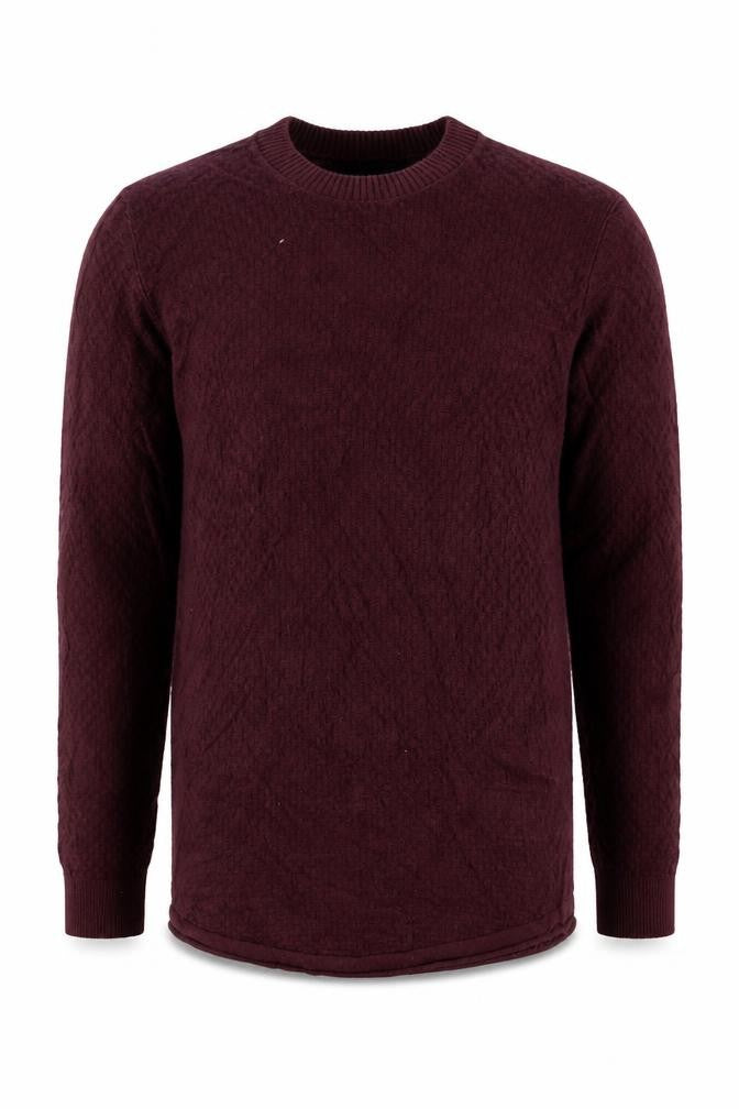 Hollister Men’s Purple Small Crew Neck Cable-Knit Jumper