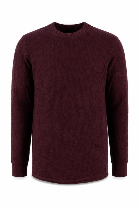 Hollister Men’s Purple Small Crew Neck Cable-Knit Jumper