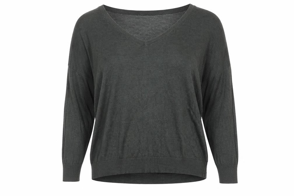 Mint Velvet Women’s Grey Size 16 V-Neck Long Sleeve Pullover Jumper