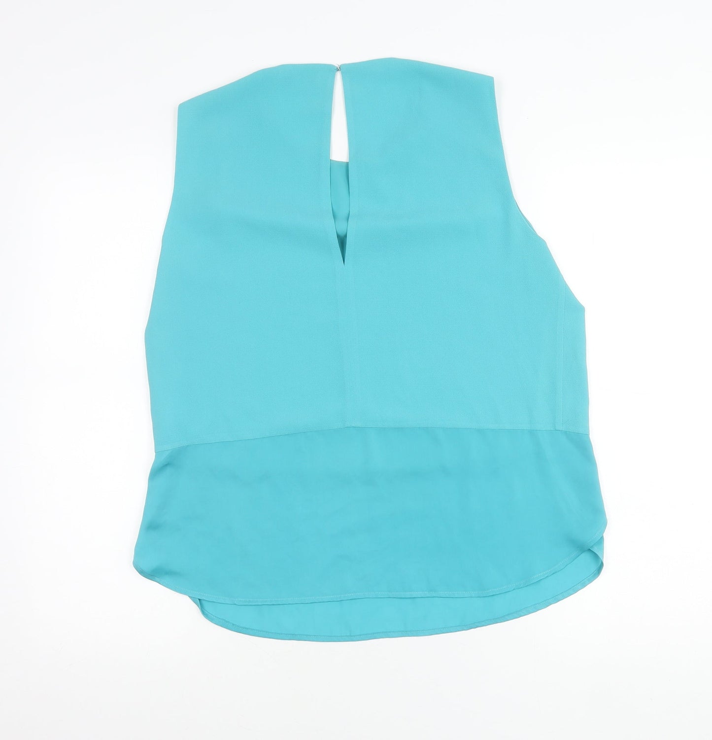 Whistles Women’s Blue Sleeveless Blouse Size 12 Scoop Neck