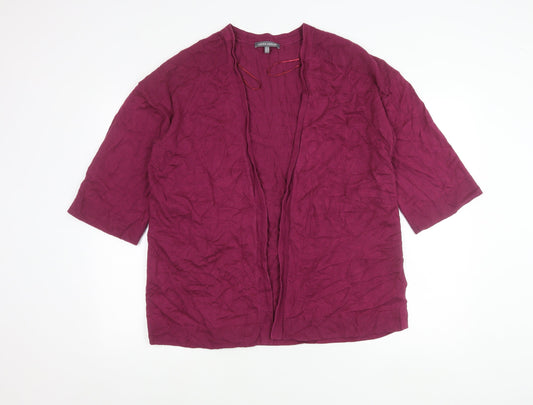 Laura Ashley Womens Purple Cardigan Size 14 Cotton Cashmere Blend