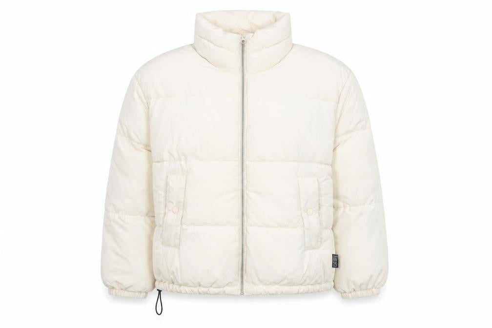 Pull&Bear Womens Ivory Puffer Jacket Size 12 Polyester Casual Winter