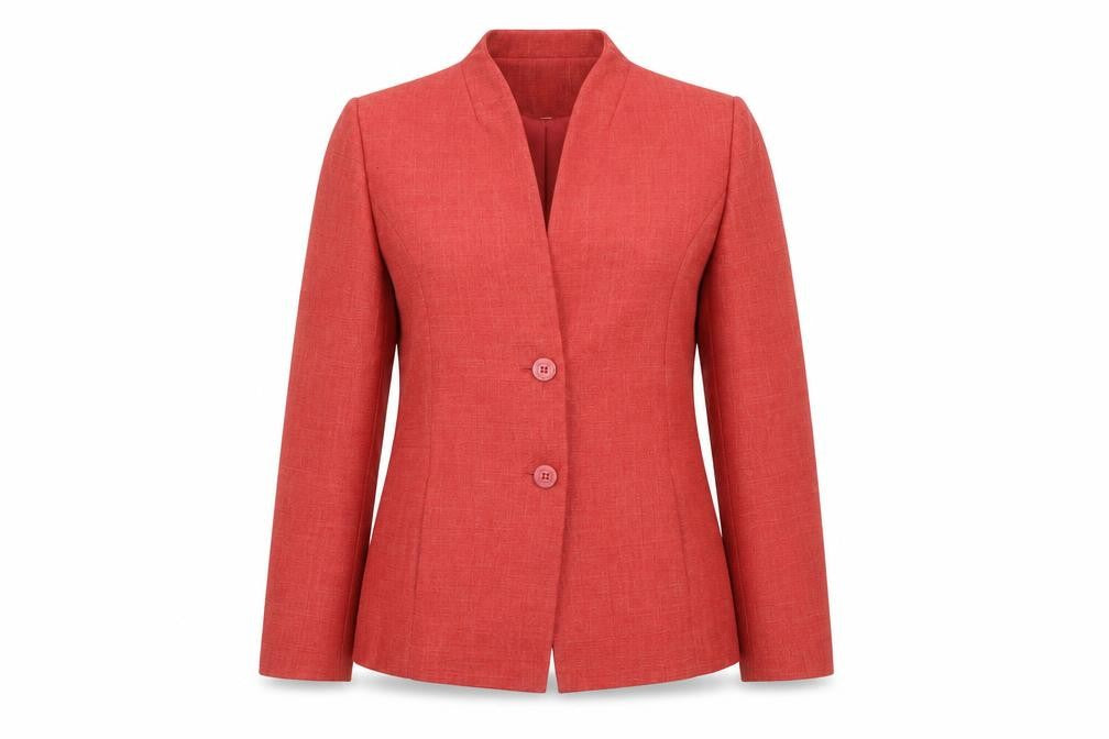 Classics Womens Red Size 12 Tailored Two-Button Suit Jacket