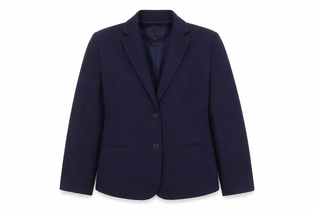 St Michael Womens Blue Size 12 Wool Blend Blazer Jacket Classic Workwear