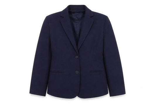 St Michael Womens Blue Size 12 Wool Blend Blazer Jacket Classic Workwear
